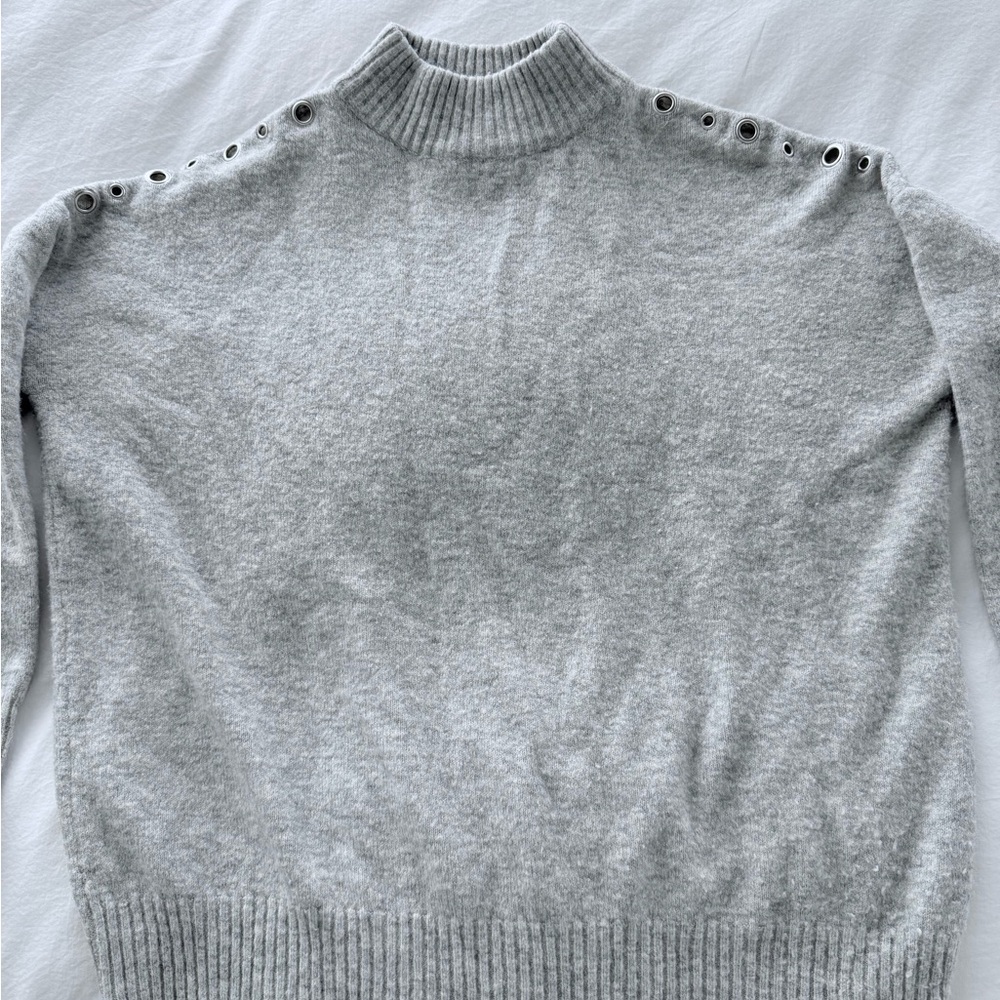 Wallis Light Gray Ribbed Knit Sweater